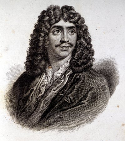 Retrato de Molière, gravura do século XIX de Unknown artist