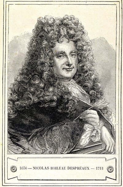 Retrato de Nicolas Boileau Despreaux (Boileau-Despreaux) (1636 - 1711), gravura do século XIX de Unknown artist