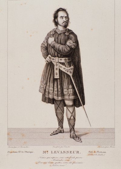 Retrato de Nicolas Prosper Levasseur como Bertram na ópera Robert le diable (1831) de Unknown artist