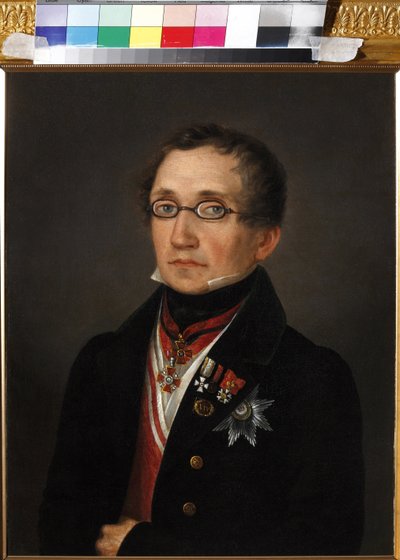 Retrato de Nikolai Fyodorovich Smirnoy (1790-1851), Anônimo. Óleo sobre tela, início da década de 1820, Museu Estadual de A.S. Pushkin, Moscou de Unknown artist