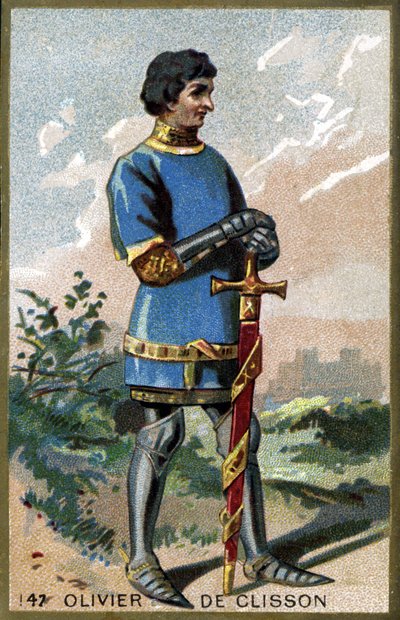Retrato de Olivier de Clisson (1336 - 1407). Cromolitografia do final do século XIX. de Unknown artist