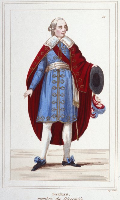 Retrato de Paul Barras (1755 - 1829) gravura do século XIX de Unknown artist