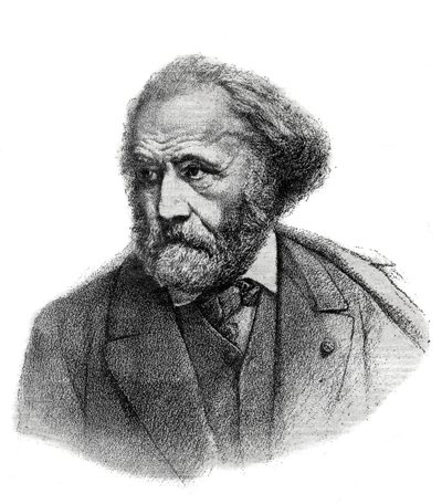 Retrato de Paul Chenavard (1807-1895), pintor francês - gravura de 1895 de Unknown artist