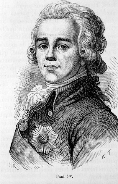 Retrato de Paul I Petrovich (1754-1801), Czar da Rússia de Unknown artist