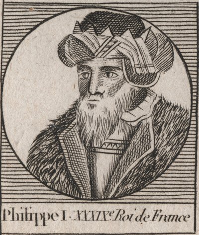 Retrato de Filipe I (1060 - 1108), Rei de França - Filipe I (1053-1108) Rei de França - gravura de "Instruction sur l