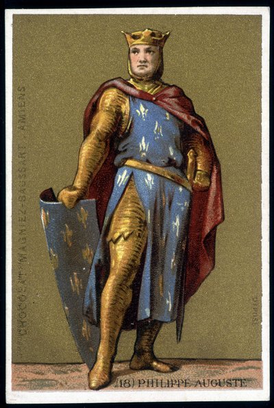 Retrato de Philippe Auguste em fato de combate - chromo, final do século XIX de Unknown artist