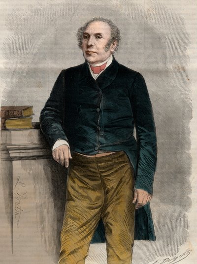 Retrato de Pierre Antoine (Pierre-Antoine) Berryer (1790-1868) (Berryer Jr.), advogado e político francês. Gravura em "O Universo ilustre" (The Universe illustrious) de Unknown artist