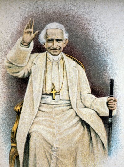 Retrato do Papa Leão XIII. Cromolitografia. de Unknown artist