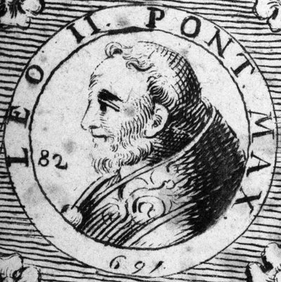 Retrato do Papa Leão II (682-683). de Unknown artist