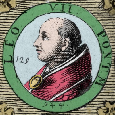Retrato do Papa Leão VII (Leone) papa de 936 a 939. de Unknown artist