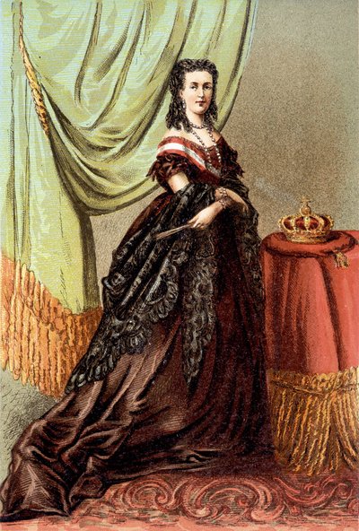 Retrato da Rainha Mary Henriette da Áustria, esposa de Leopold II, Rei dos Belgas. de Unknown artist