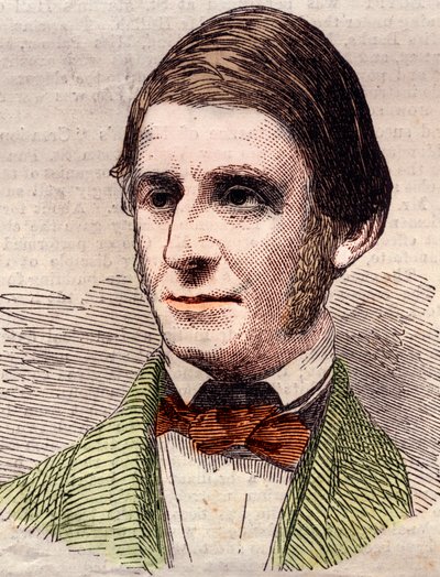 Retrato de Ralph Waldo Emerson (1803-1882), ensaísta, filósofo, poeta americano. Gravura em "The illustrated London News" de 20 de Março de 1858. de Unknown artist