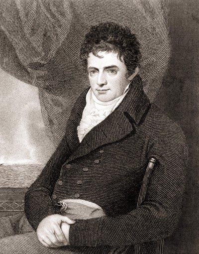 Retrato de Robert Fulton (1765 - 1815), mecânico de construção naval americano (Nautilus). Gravura do século XIX. de Unknown artist