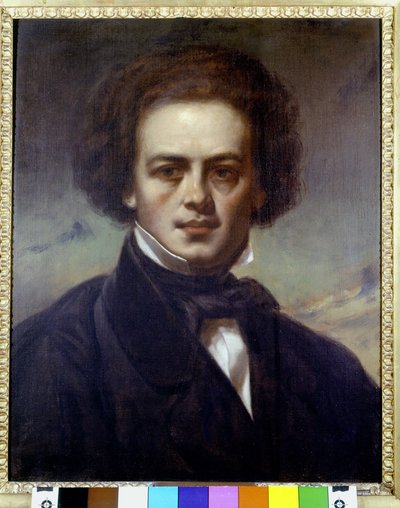 Retrato de Robert Schumann (1810-1856), compositor alemão. Pintura anônima por volta de 1840. Museo Teatrale alla Scala. de Unknown artist