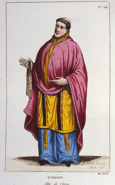 Retrato da gravura de Santo Odon de Cluny a partir de 1830 de Unknown artist