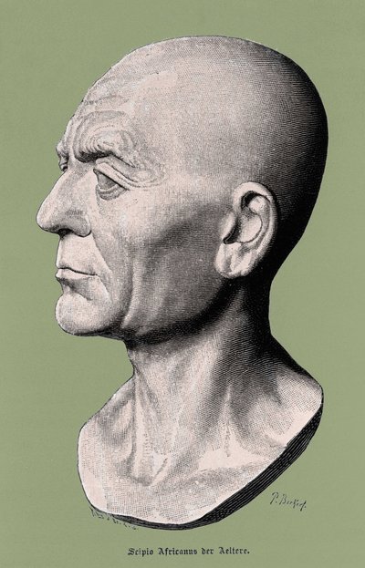 Retrato de Scipio, o estadista africano, geral e romano (235-183 a.C.). de Unknown artist