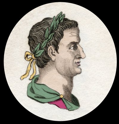 Retrato de Servius Sulpicius Galba (3 a.C.-69 d.C.), Imperador Romano. Gravura do século XIX de Unknown artist