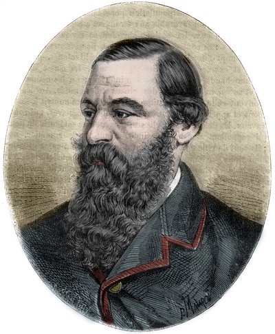 Retrato de Sir Samuel Baker (1821-1893) gravura de "Picturesque Histoire des grands voyages au XIX century". 1877 de Unknown artist