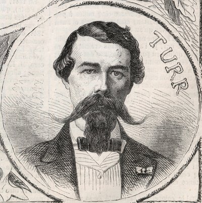 Retrato de Stefan Istvan Turr (1824-1908), general húngaro - Gravura em "O Mundo Ilustrado de Unknown artist