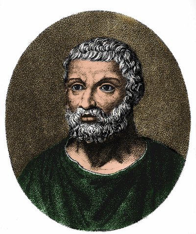 Retrato de Thales de Milet (em gr. Thales) v. -625 - v. -546 de Unknown artist