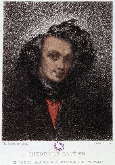 Retrato de Théophile Gautier em Hernani por Victor Hugo. Século XIX. de Unknown artist