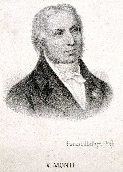 Retrato de Vincenzo Monti (1754 - 1828), poeta italiano, gravura do século XIX. de Unknown artist