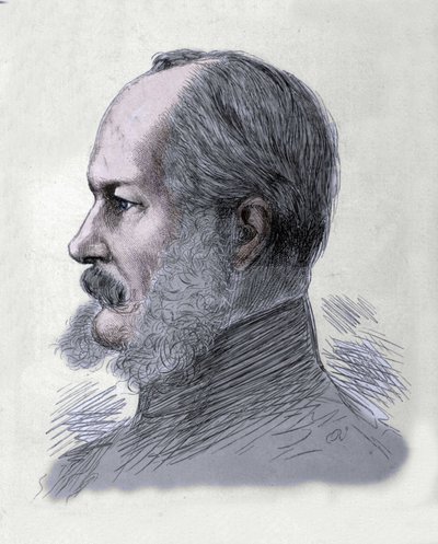 Retrato de Guilherme I (1797-1888), Rei da Prússia e Imperador da Alemanha. Gravura do final do século XIX. de Unknown artist