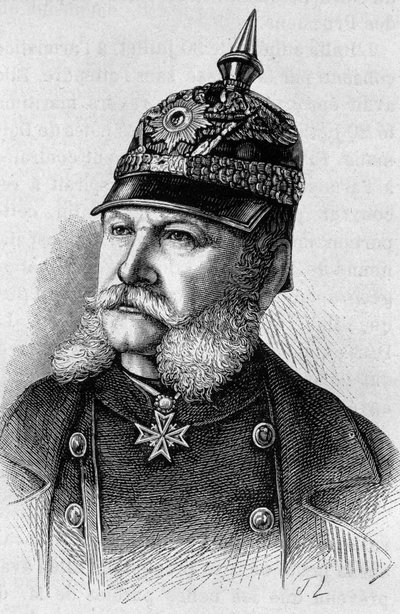 Retrato de Guilherme I (1797 - 1888). Gravura do final do século XIX em "Histoire de France" de H. Martin. de Unknown artist