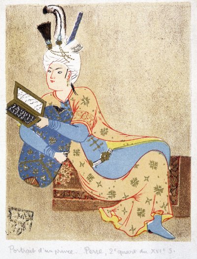 Retrato de uma leitura do príncipe persa de Unknown artist
