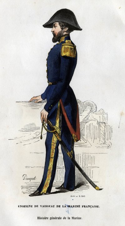 Retrato de um navio sinal da marinha francesa. in "Histoire générale de la marine" de Van Tenac de Unknown artist