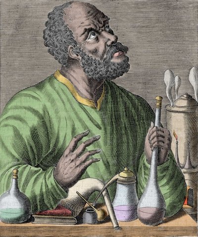 Retrato do químico árabe Geber (Jabir ibn Hayyan) Jabir ibn Hayyan (721-776). de Unknown artist