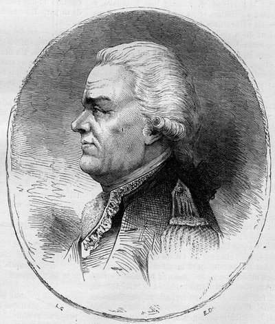 Retrato do Conde de Grasse (François Joseph Paul, Marquês de Grasse Tilly) (1722-1788), almirante francês que participou da Guerra da Independência americana (1775-1783). Gravura de 1881. de Unknown artist