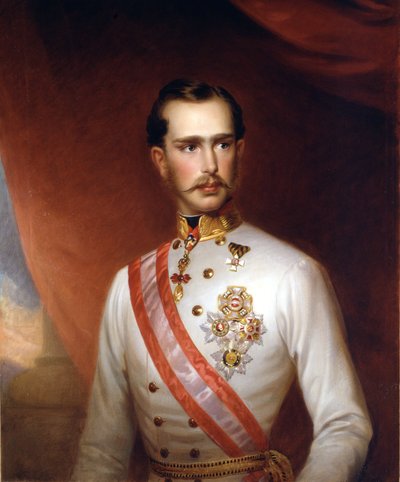 Retrato do Imperador da Áustria Francisco José I (1830 - 1916). Pintura anônima. Museu do Risorgimento, Milão. de Unknown artist