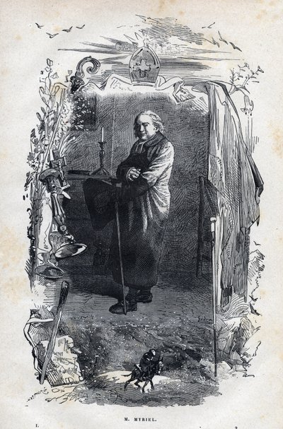 Retrato da Eveque Myriel - Ilustração de Gustave Brion (1824-1877) para "The Miserables - First Part": Fantine" de Victor Hugo (1802-1885) 1862 de Unknown artist
