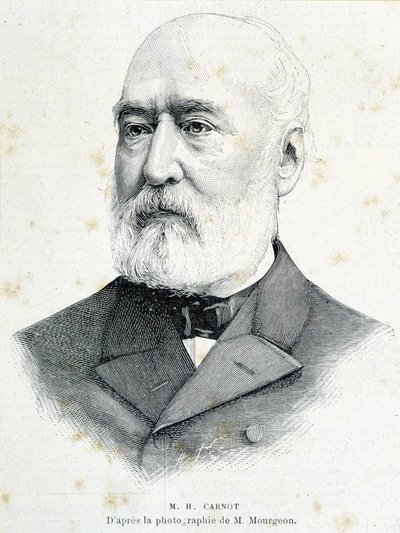 Retrato do político francês Lazare Hippolyte Carnot (1801 - 1888). Gravura depois da fotografia de Mourgeon. de Unknown artist