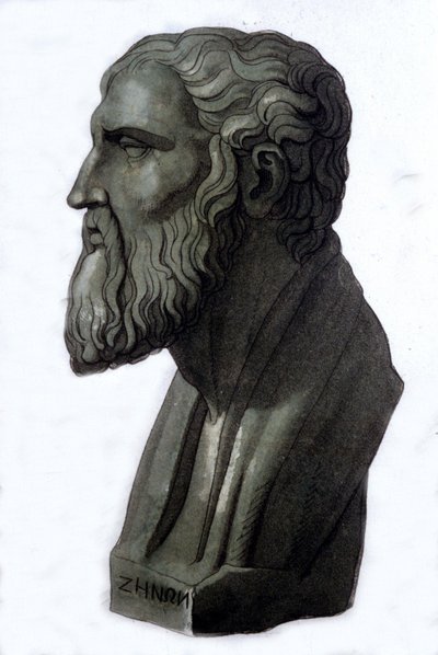Retrato do filósofo grego Zenon de Eleas (495 AC - 430 AC). de Unknown artist