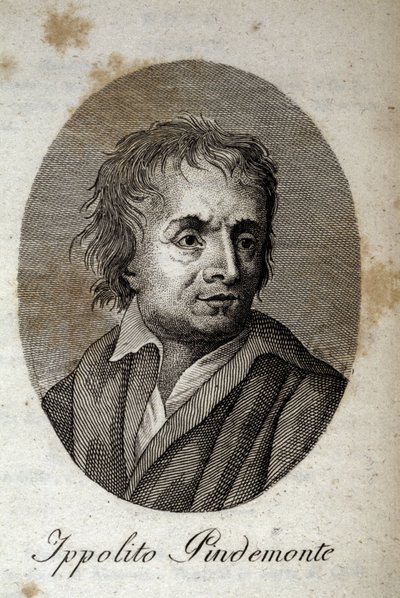 Retrato do poeta italiano Ippolito Pindemonte (1753-1828), amigo do poeta e dramaturgo italiano Ugo Foscolo (1778-1827) Gravura do século XIX de Unknown artist