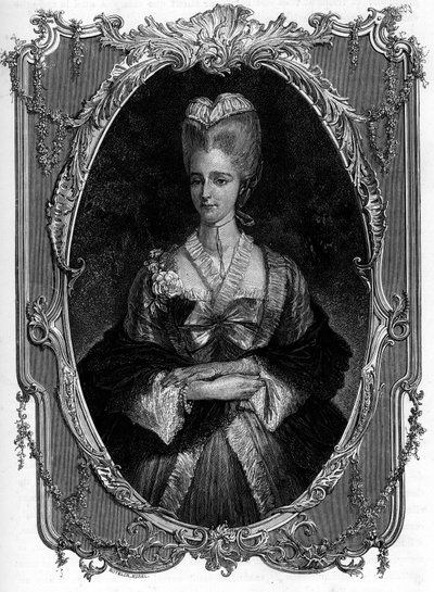 Retrato da Marquesa de Boufflers Marie Francoise Catherine de Beauvau Craon (1711-1787) - Gravura de 1862 em "As Rainhas do Mundo" pelos nossos primeiros escritores - Publicado sob a direcção de JGD Armandaud de Unknown artist