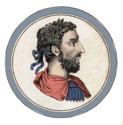 Retrato do Imperador Romano Marcus Aurelius (César Marcus Aurelius Antoninus Augustus) (121-180) de Unknown artist
