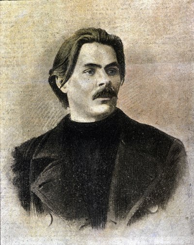 Retrato do escritor russo Maxim Gorki (Gorkij) (1868 - 1936). de Unknown artist