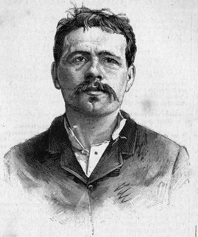 Retrato do anarquista François KOENIGSTEIN, conhecido como RAVACHOL (do nome de sua mãe) (1859 - 1892). de Unknown artist