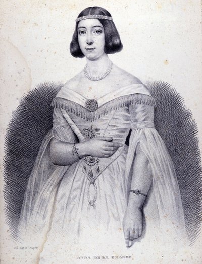 Retrato da cantora Anna de LA GRANGE (1824-1909). de Unknown artist