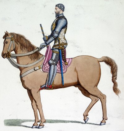 Retrato sobre o cavalo de Bernabo Visconti (1319-1385), Senhor de Milão. de Unknown artist