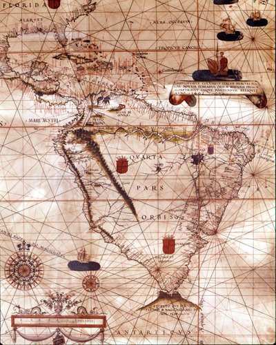 Portulan representando a América do Sul pertencente a Bartolomeo Velhio. 1561. de Unknown artist