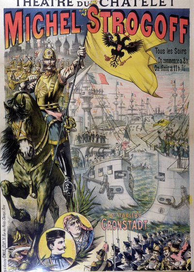 Cartaz de "Michel Strogoff" no Teatro du Châtelet, n.d. 19. de Unknown artist
