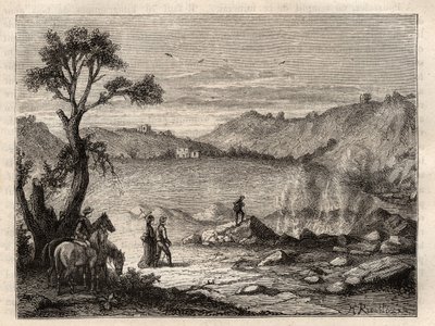 Pozzuoli Solfatara, perto de Nápoles - Solfatare de Pouzolles, Itália - gravura em 