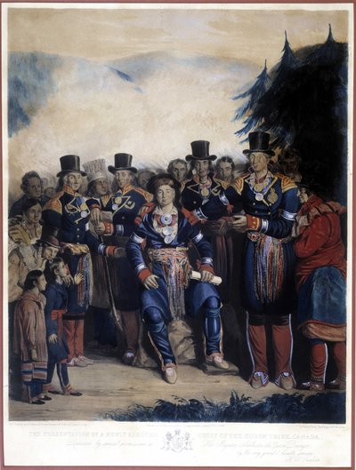 Apresentação do recém-eleito Chefe dos Índios Huron do Canadá de Unknown artist
