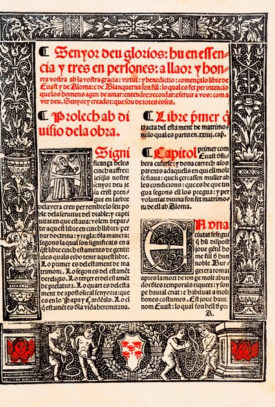 Prólogo de "" Blanquerna "" de Raymond Lulle em catalão Ramon Llull, em espanhol Raimundo Lulio (Lullo) (Lull), filósofo, teólogo e poeta catalão (1235-1315) de Unknown artist