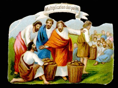 Propagação de pães. Cromolitografia do século XIX de Unknown artist