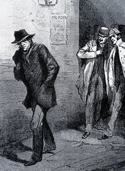 Atmosfera de psicose à noite nas ruas de Londres (devido aos assassinatos de Jack, o Estripador) - final do século XIX, c. 1888. de Unknown artist